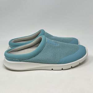 Spenco Bliss Slide Clogs Womens 8 D Wide Aqua Blue Slip On Casual Comfort